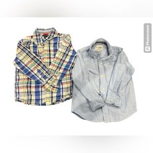 Long sleeve shirts button down toddler 3T bundle Stripes and Blue denim